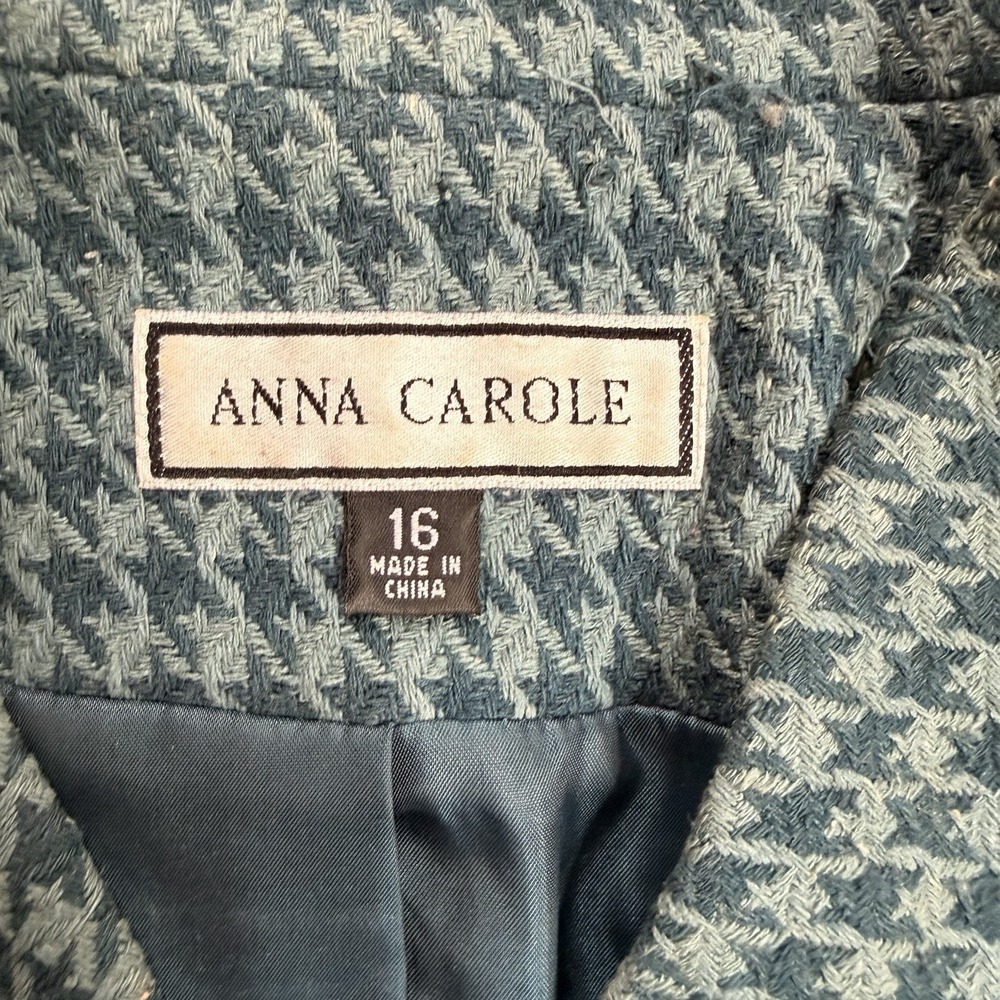 Womens Anna Carole 16 2pc Lined Business Suit Skirt Blazer 100% Silk - Picture 10 of 16